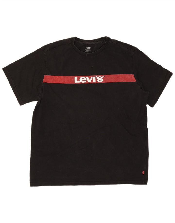 Levi's Camiseta gráfica para hombre Top XL Algodón negro