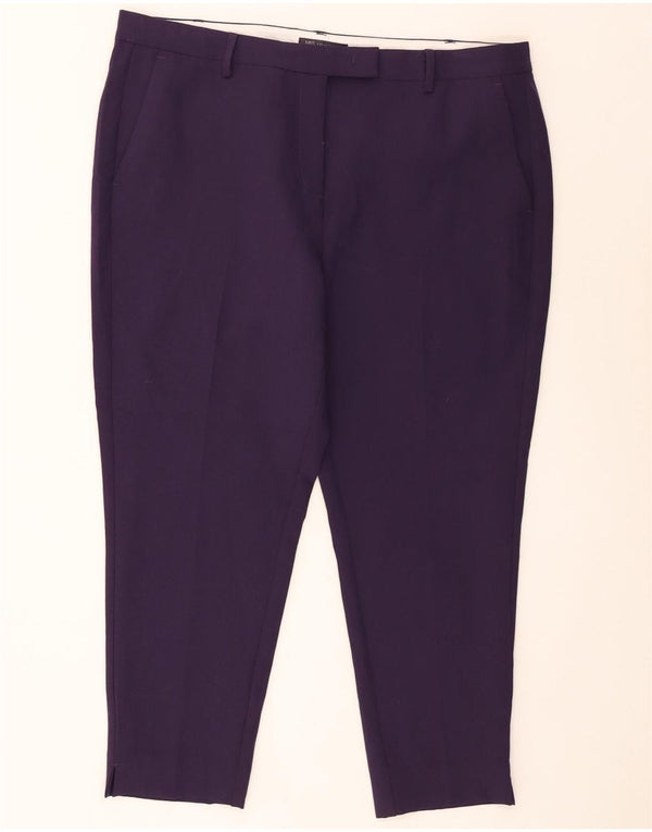 Marks & Spencer Pantalones cortos para mujer UK 20 2XL W40 L26 Poliéster morado