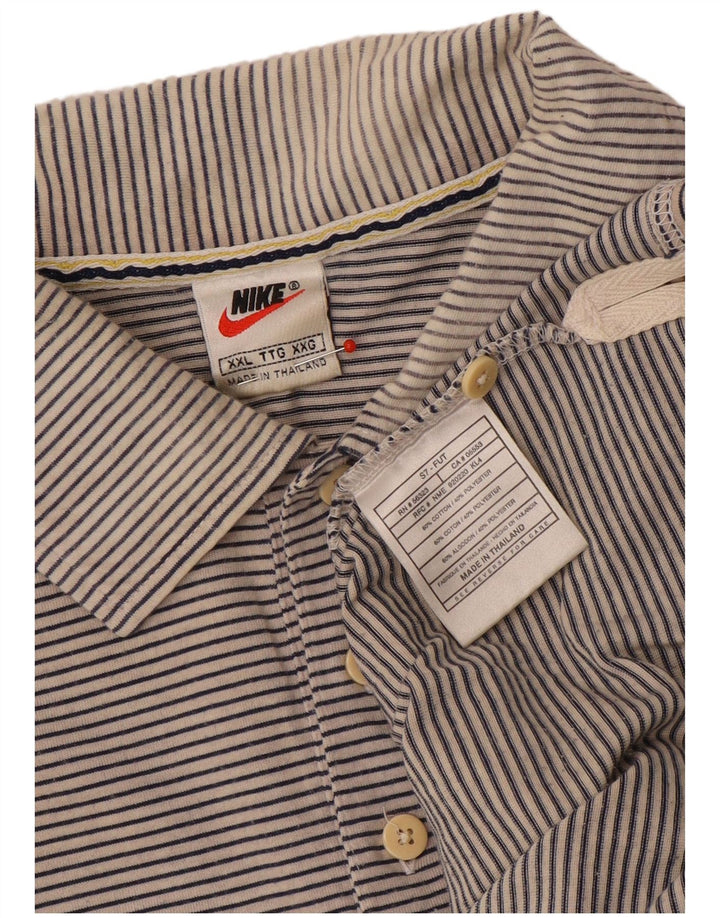 Nike Polo Hombre 2XL Algodón A Rayas Gris