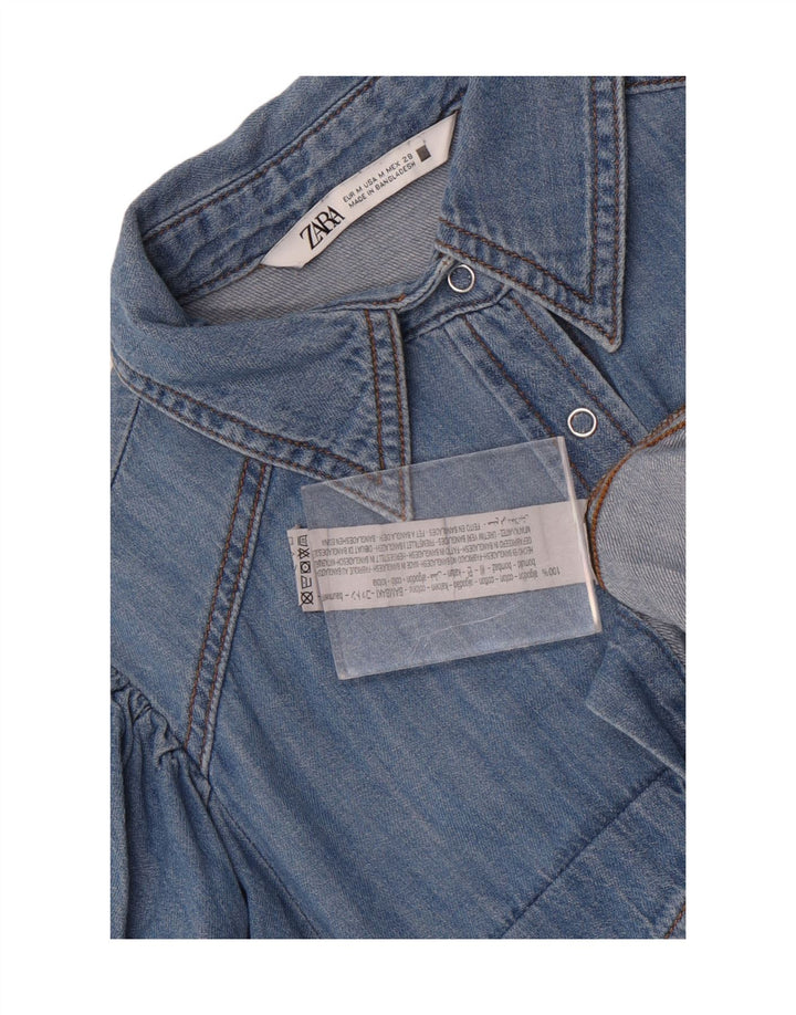 Zara Camisa Vaquera Mujer UK 44 Algodón Azul Medio