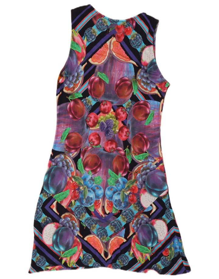 Desigual Vestido Acampanado con Estampado Abstracto para Mujer UK 40 Mediano Multicolor
