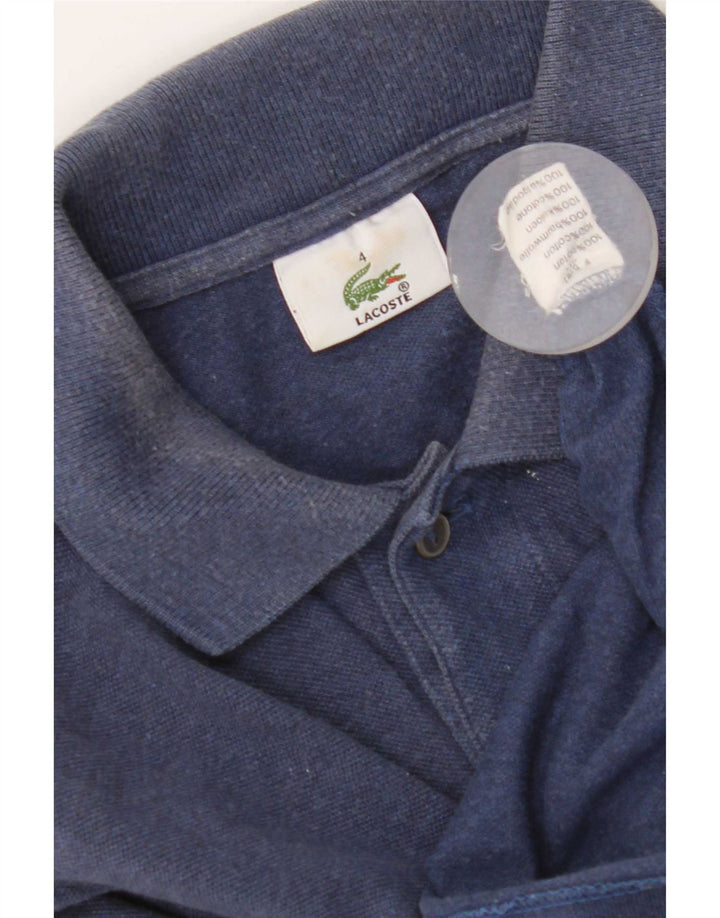 Lacoste Polo de manga larga para hombre talla 4 algodón azul medio