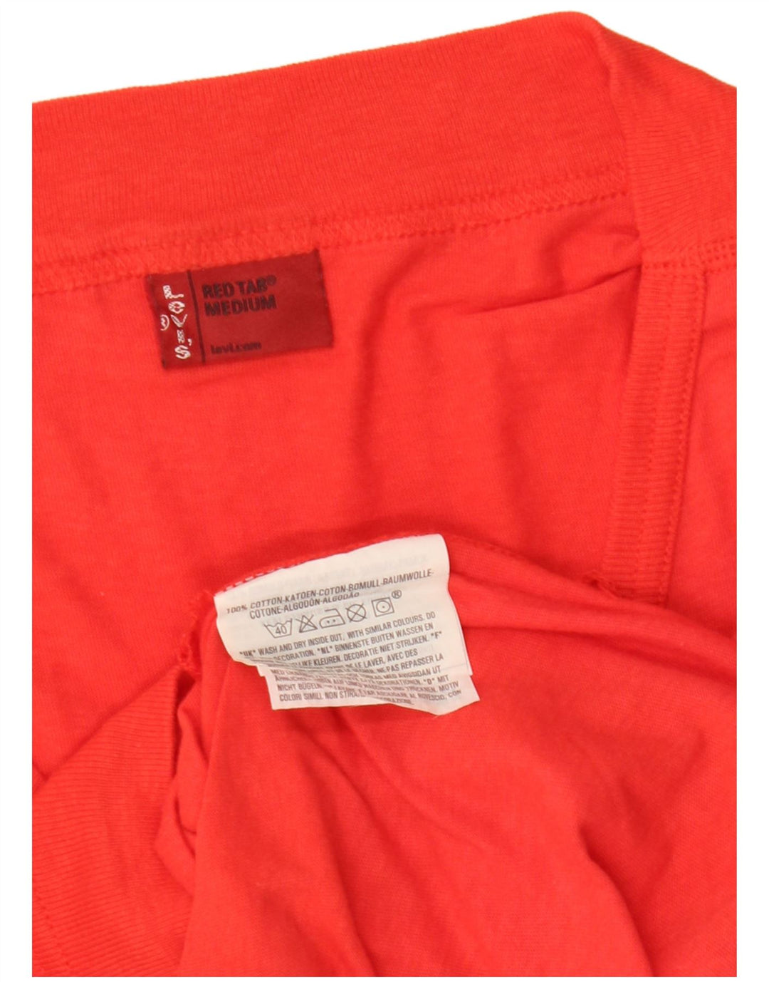 LEVI'S Suéter corto con cuello en V para mujer Reino Unido 12 Algodón rojo mediano