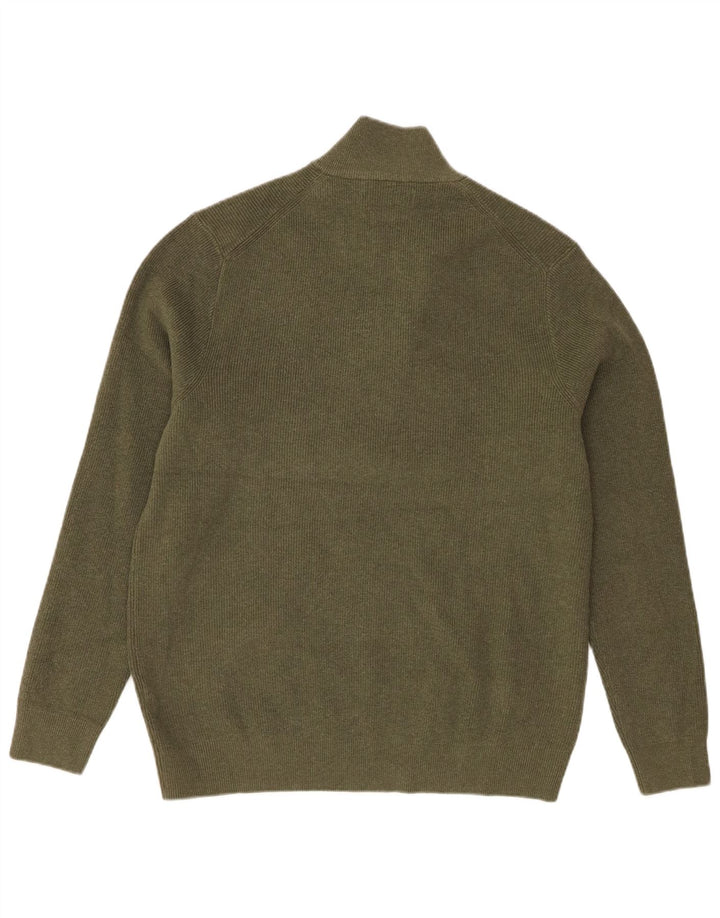 Marks & Spencer Suéter tipo jersey con cuello y cremallera para hombre Poliéster verde grande