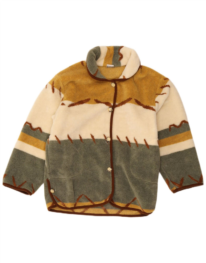Vintage mujer suelta ajuste cortavientos chaqueta Reino Unido 10 pequeño multicolor