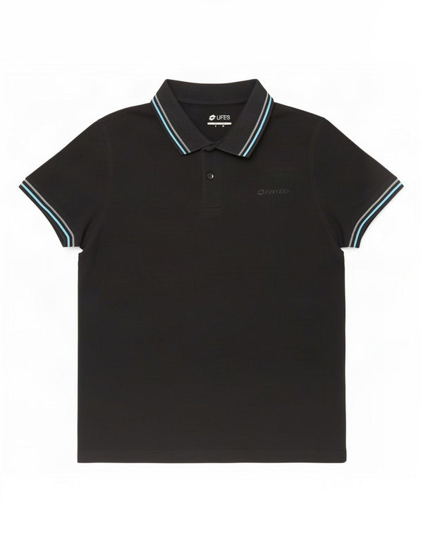Lotto Life's Polo Hombre Rayas Negras Medianas