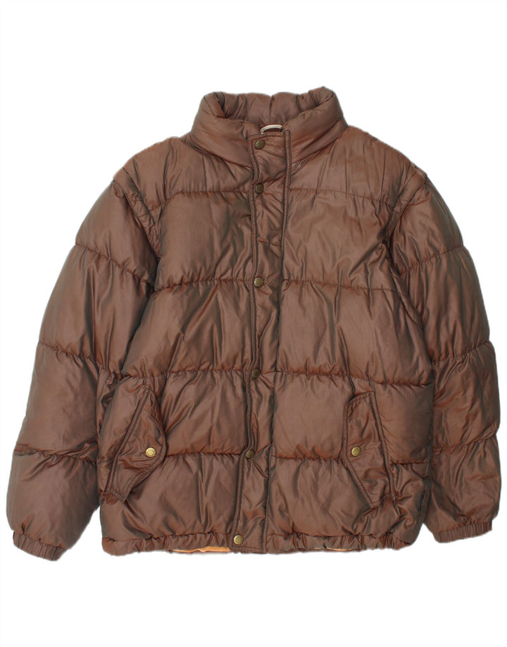 Sergio Tacchini Chaqueta acolchada con capucha para hombre ES 38 Marrón medio Poliamida