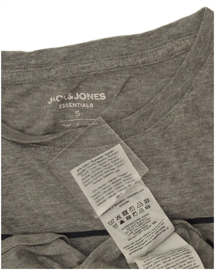 Jack & Jones Hombre Camiseta Gráfica Top Small Gris Algodón