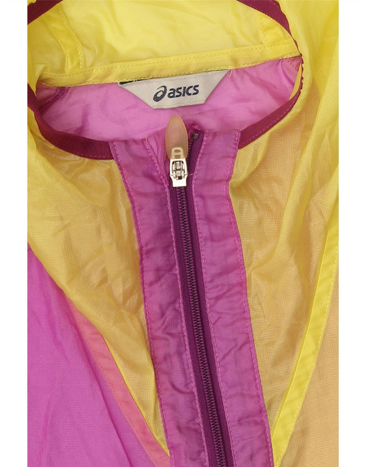 Asics Chaqueta impermeable con capucha para mujer Reino Unido 40 Grande Multicolor Colorblock