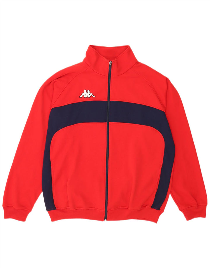Kappa Hombre Chándal Top Chaqueta 2XL Rojo Colorblock Poliéster