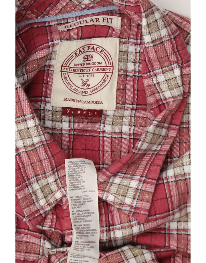 Camisa de corte estándar para hombre de Fat Face XL de algodón a cuadros rojos