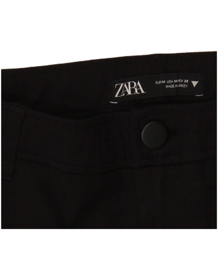 Zara Mujer Pantalones Casuales Acampanados Medianos W28 L29 Negro