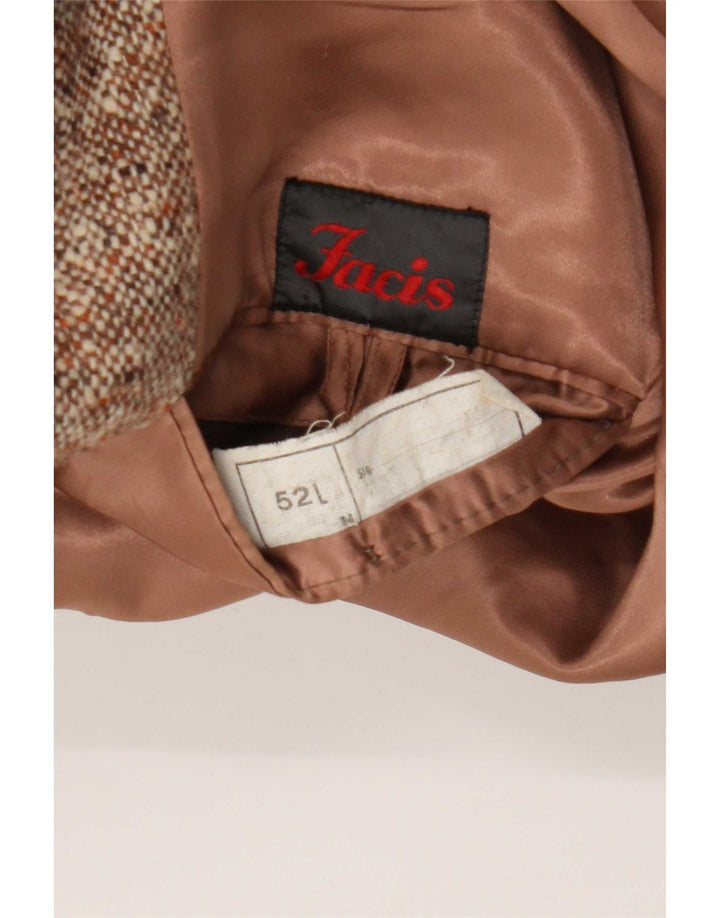 Facis Abrigo cruzado para hombre IT 52 XL Marrón moteado