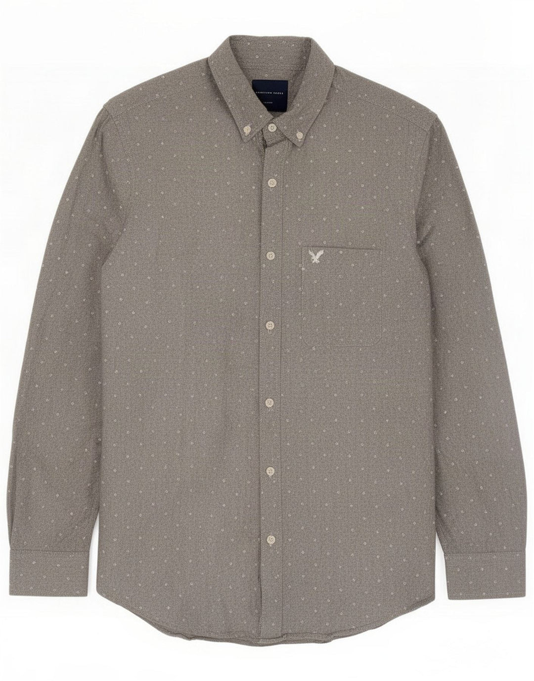 American Eagle Camisa ajustada para hombre Algodón moteado gris medio