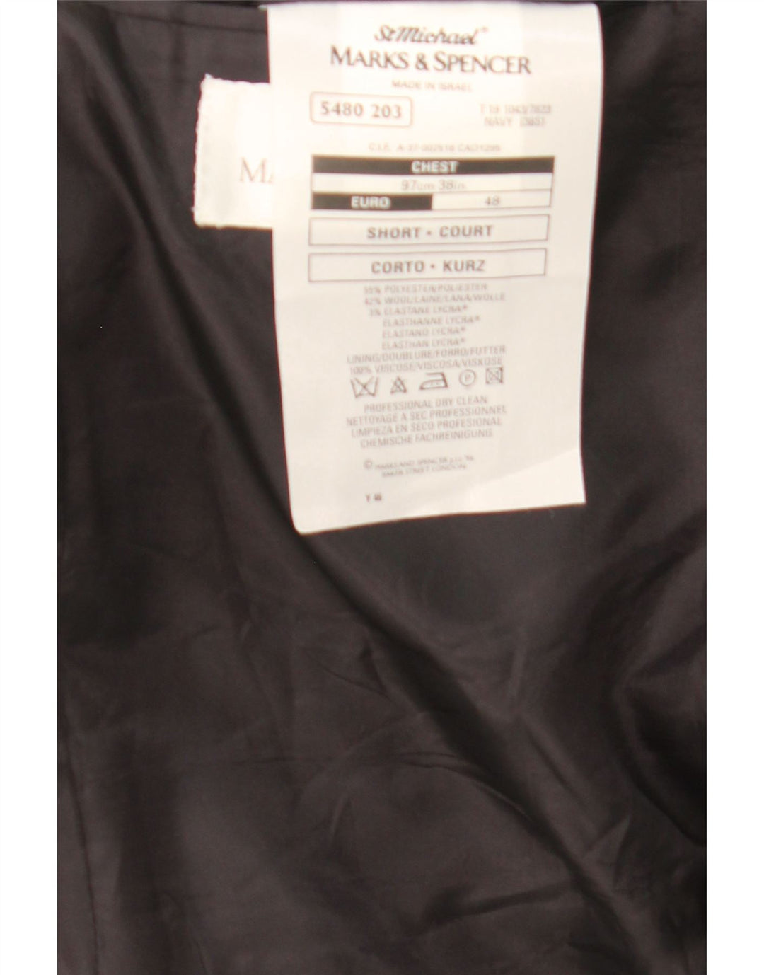 Marks & Spencer Chaqueta tipo blazer con doble botonadura para hombre UK 38 Medium Azul marino