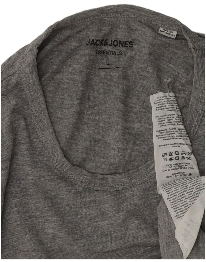 Jack & Jones - Camiseta para hombre, talla grande, algodón moteado gris