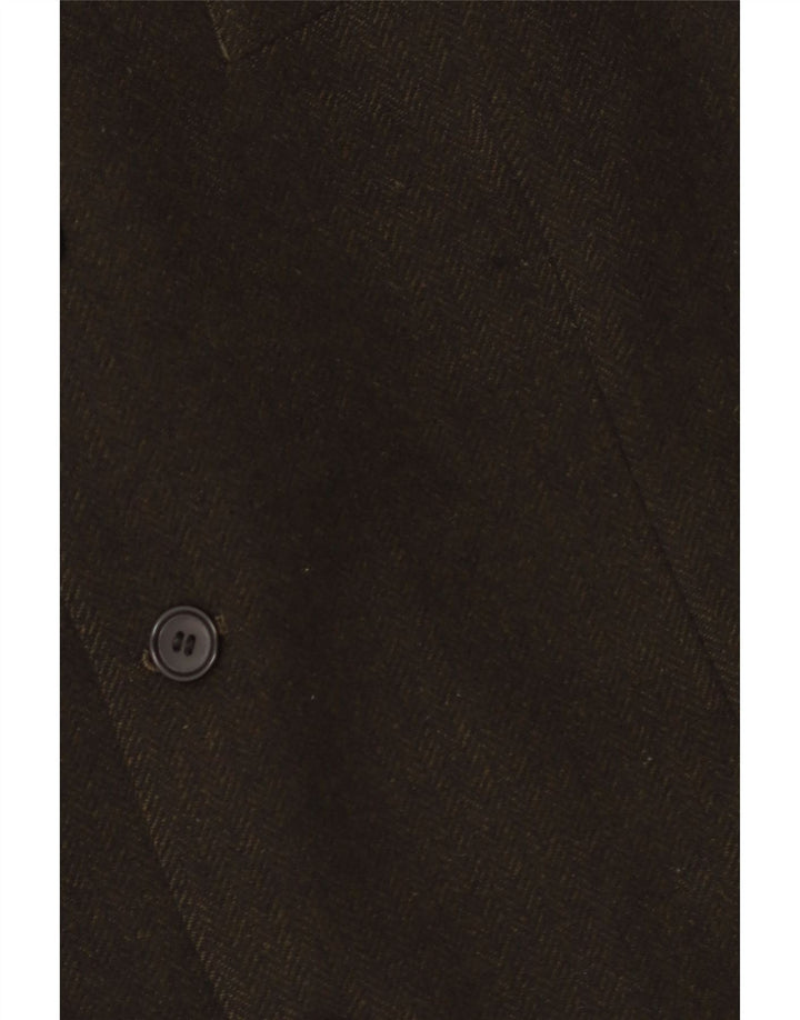 Vintage hombres 3 botones chaqueta blazer IT 54 2XL caqui espiga cachemira