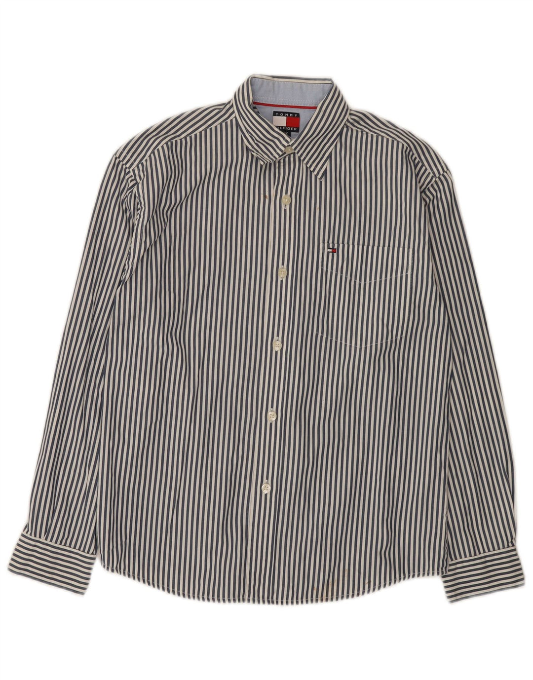 Tommy Hilfiger Camisa Niño 11-12 Años Algodón Rayas Azul Medio