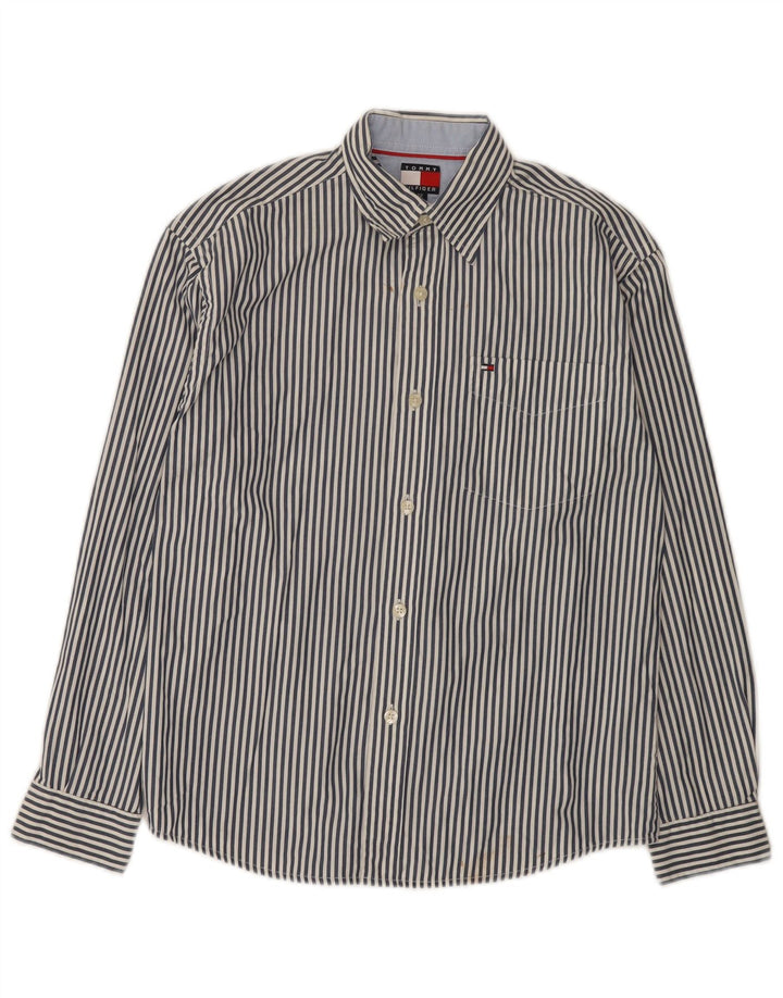 Tommy Hilfiger Camisa Niño 11-12 Años Algodón Rayas Azul Medio