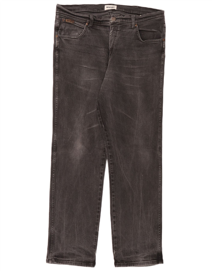 Wrangler Vaqueros rectos elásticos Texas para hombre W38 L32 Algodón gris