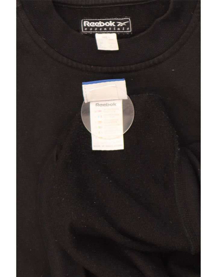 Reebok Hombre Sudadera Jumper Grande Poliéster Negro