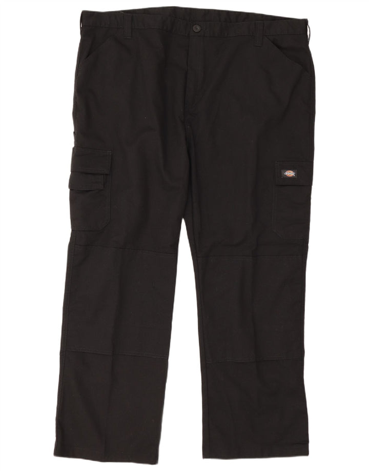Dickies Pantalones cargo rectos para hombre W46 L30 Poliéster negro