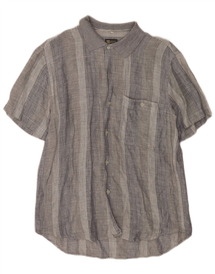 Camisa CLUB de manga corta para hombre gris medio a rayas