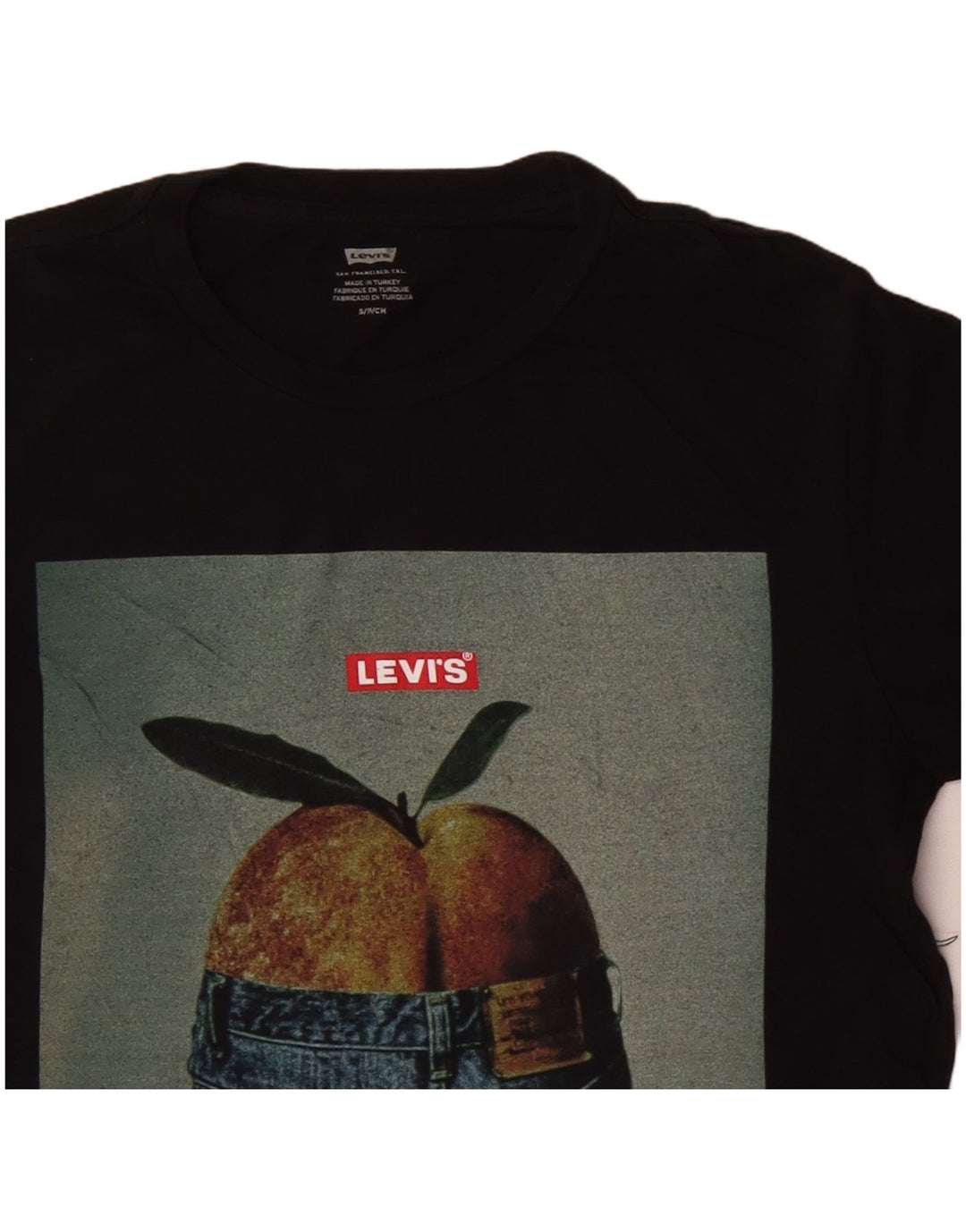 LEVI'S Camiseta gráfica para hombre Top Small Black Cotton