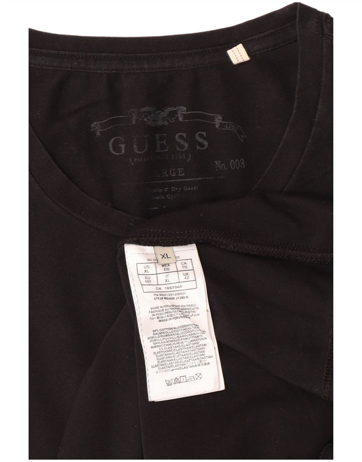 GUESS Camiseta Hombre Manga Larga XL Algodón Negro