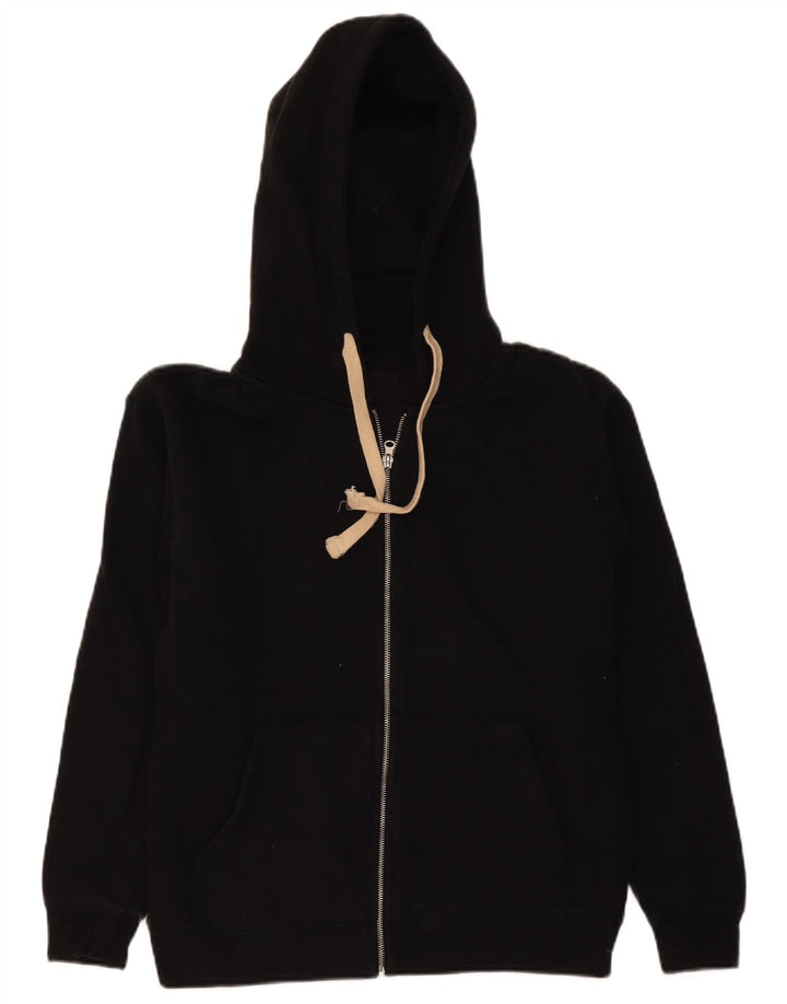 Zara Mens Zip Sudadera Con Capucha Suéter Pequeño Negro