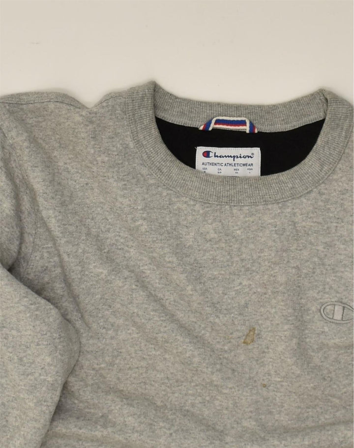 CHAMPION Mens Sweatshirt Jumper Small Grey Polyester | Vintage Champion | Thrift | Second-Hand Champion | Used Clothing | Messina Hembry 