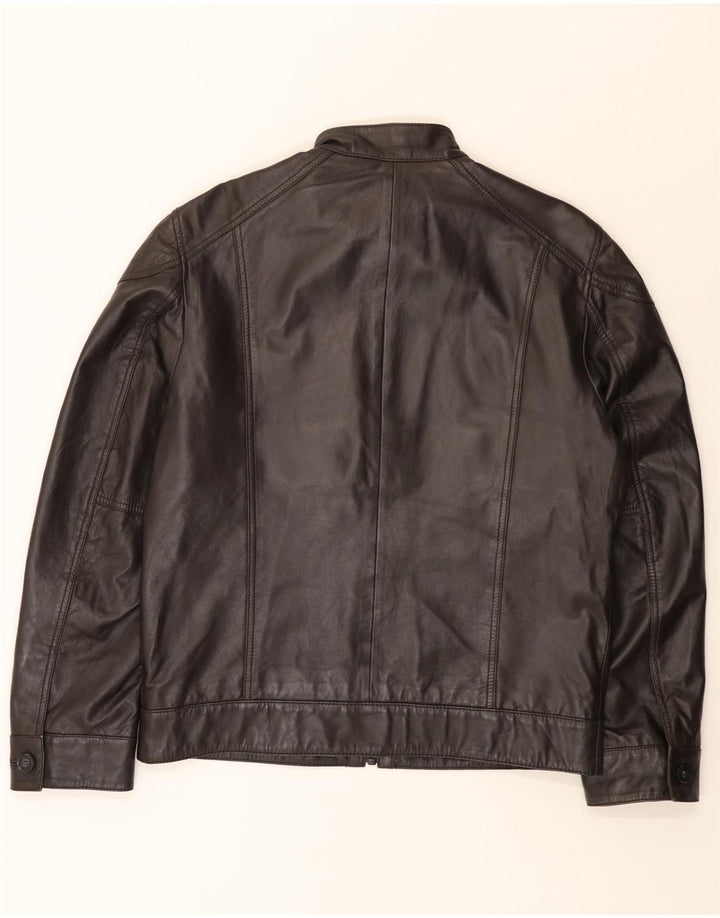 Esprit Chaqueta de cuero para hombre UK 40 Large Cuero marrón