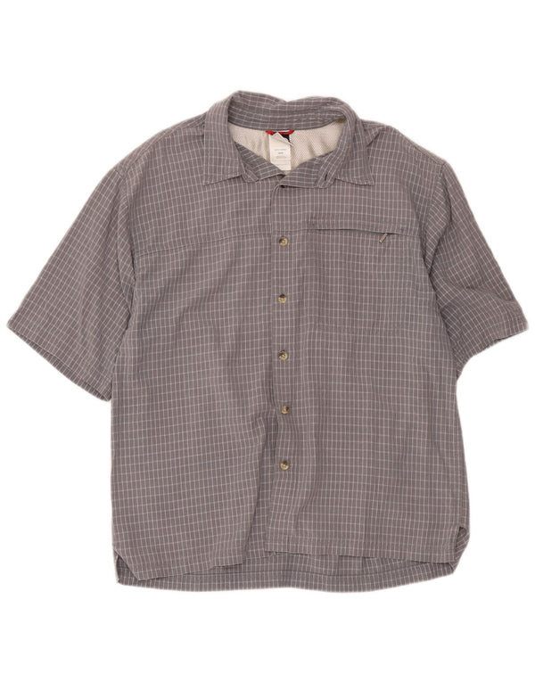 Camisa The North Face Hombre Manga Corta Gris Medio Cuadros Modal