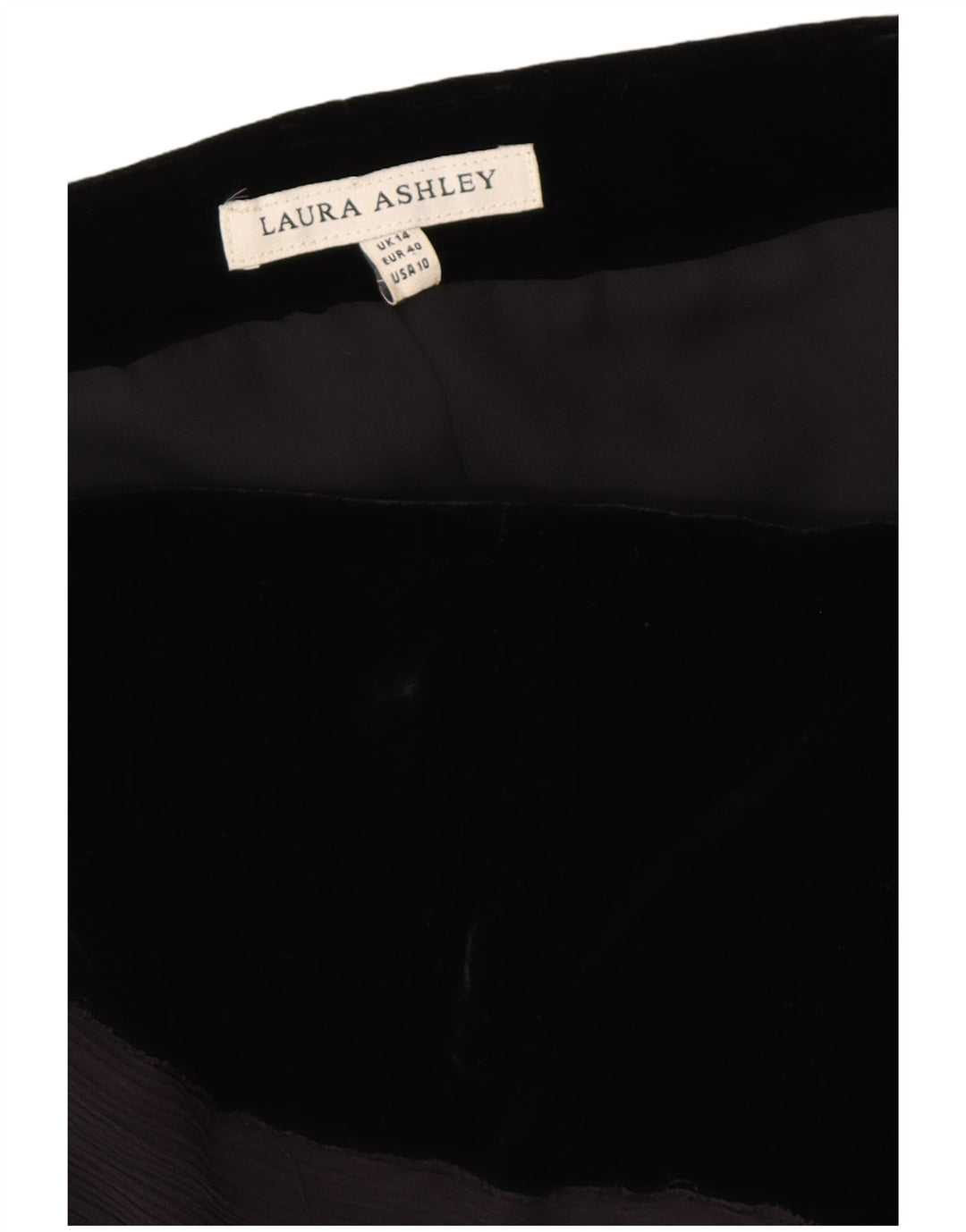 LAURA ASHLEY Top corsé de terciopelo para mujer UK 44 Viscosa negra mediana