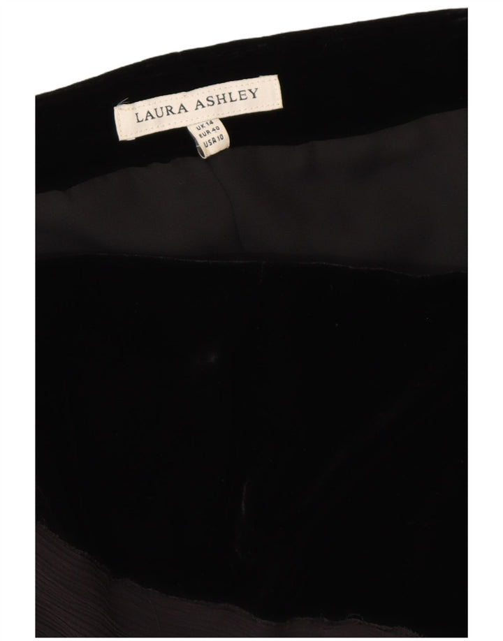 LAURA ASHLEY Top corsé de terciopelo para mujer UK 44 Viscosa negra mediana
