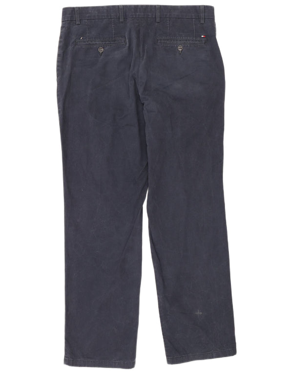 Tommy Hilfiger Pantalones chinos rectos para hombre W36 L32 Algodón azul marino