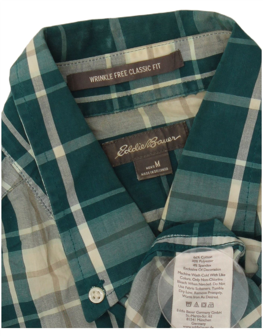 EDDIE BAUER Camisa de corte clásico para hombre de algodón a cuadros verde medio