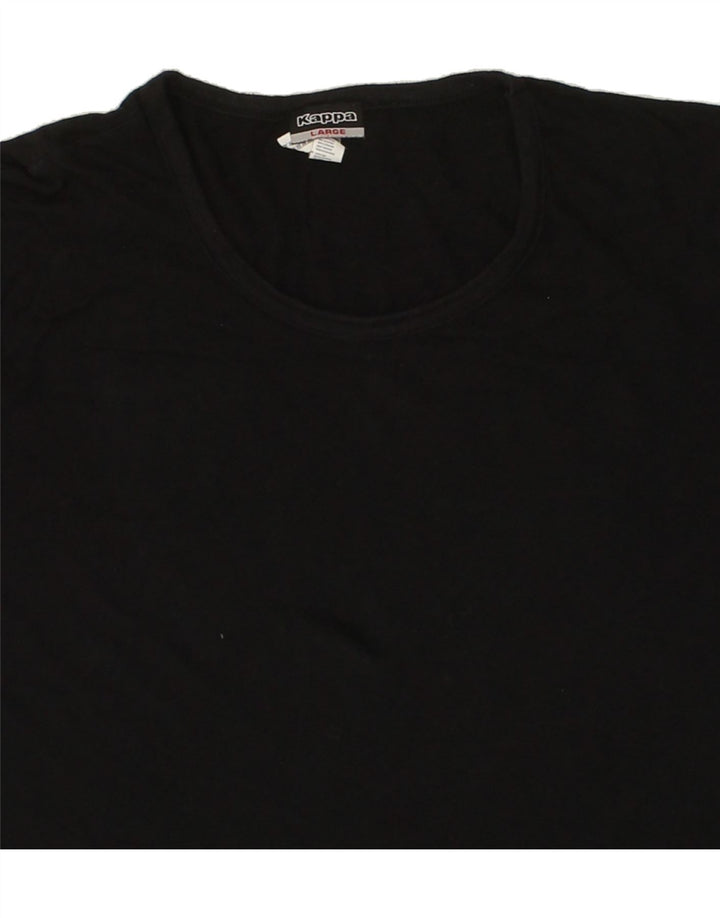 KAPPA Mens Slim T-Shirt Top Large Black Cotton Vintage Kappa and Second-Hand Kappa from Messina Hembry 