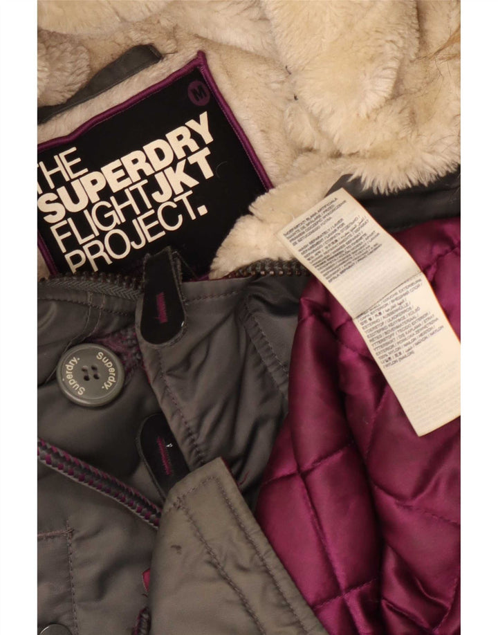 Superdry Parka con capucha para hombre, talla 38, nailon gris medio