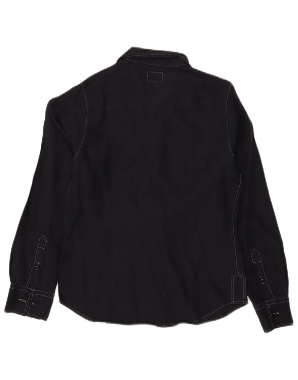 Camisa Armani Teen Boys 9-10 Años Lino Negro