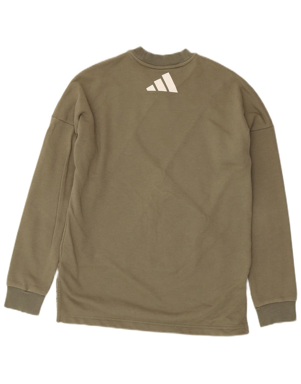 Adidas - Sudadera estampada para niña (14-15 años, algodón caqui)