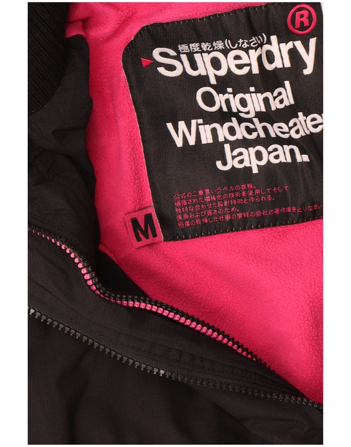 Superdry Chaqueta cortavientos con capucha Windcheater para mujer, talla 40, talla M, color negro