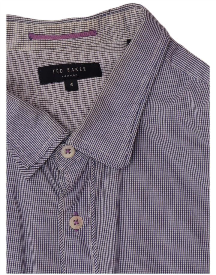 Ted Baker Camisa para hombre Talla 6 2XL Azul marino Cuadros