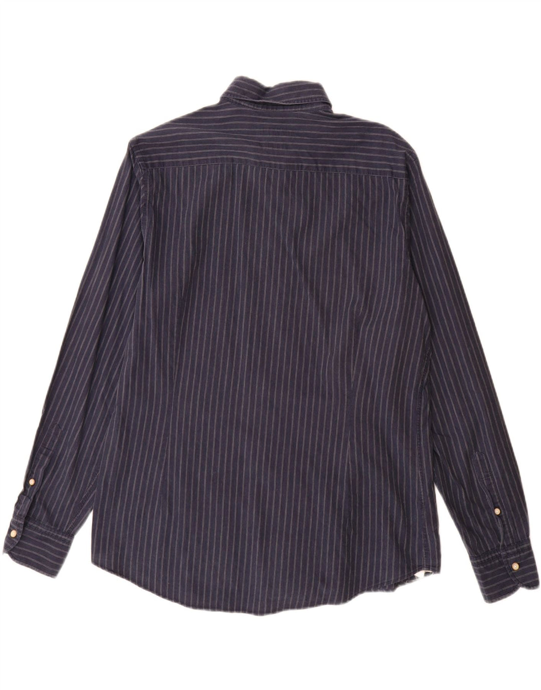 Camisa Massimo Dutti Hombre Large Azul Marino Raya diplomática Algodón