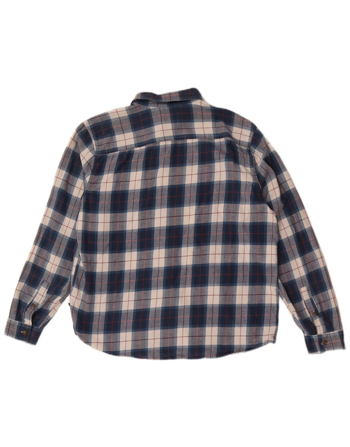 Patagonia Hombre Camisa De Franela De Algodón A Cuadros Azul Grande