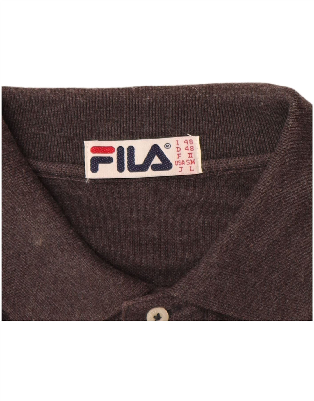 FILA Polo Hombre IT 48 Algodón Marrón Medio
