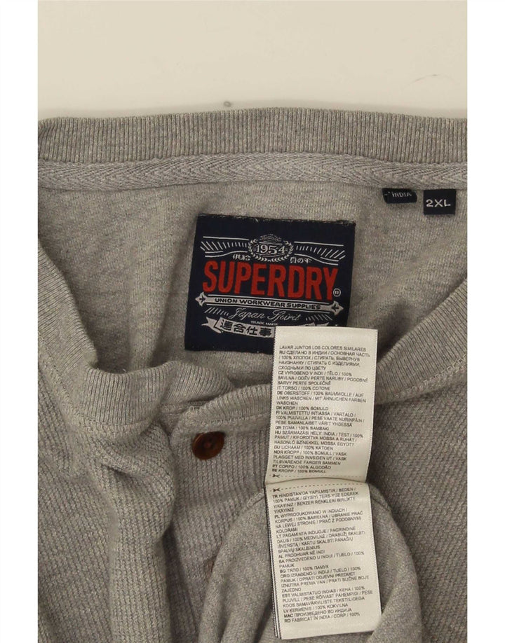 Superdry Hombre Top Manga Larga 2XL Algodón Gris