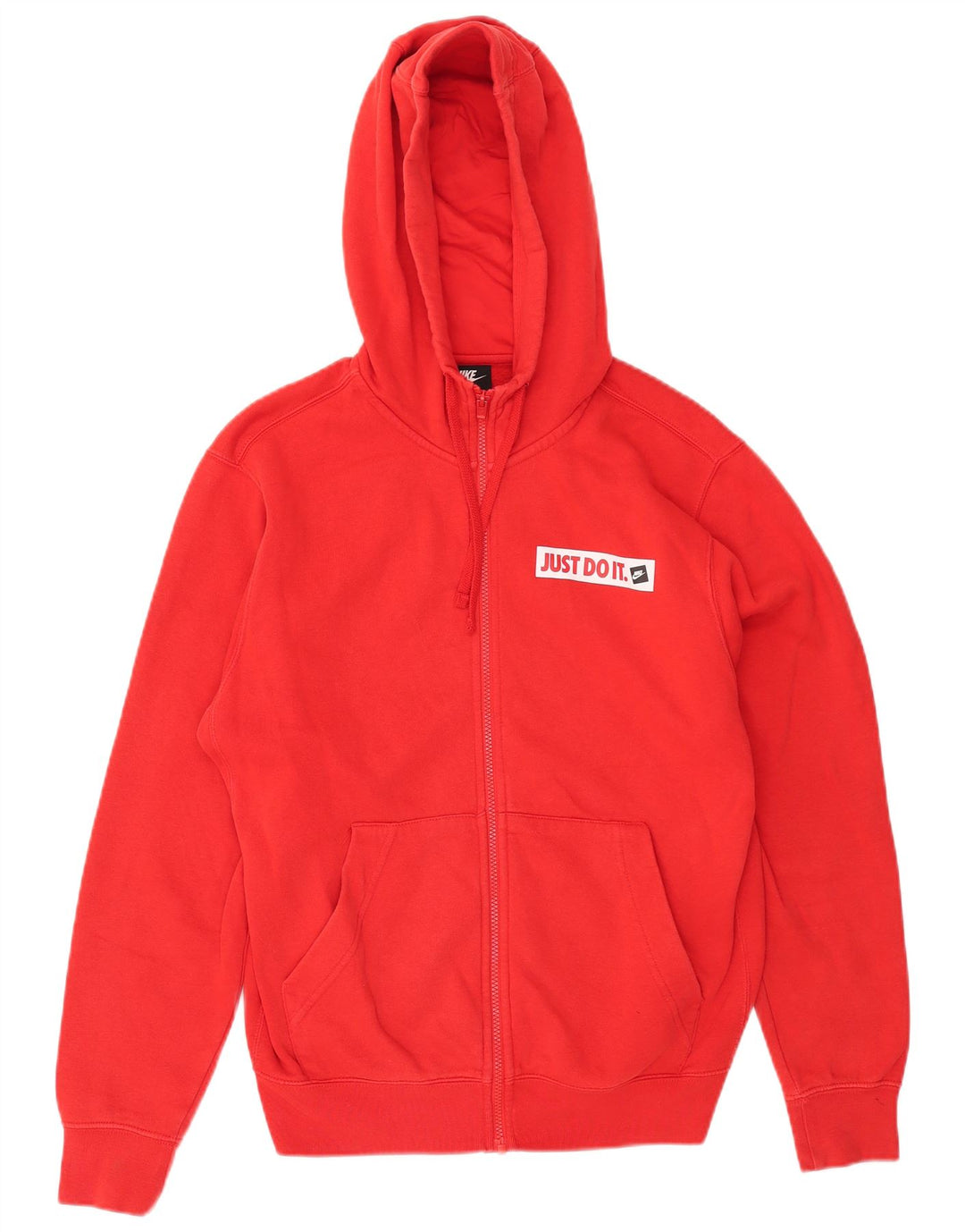 Nike - Sudadera con capucha y cremallera para hombre, talla pequeña, algodón rojo