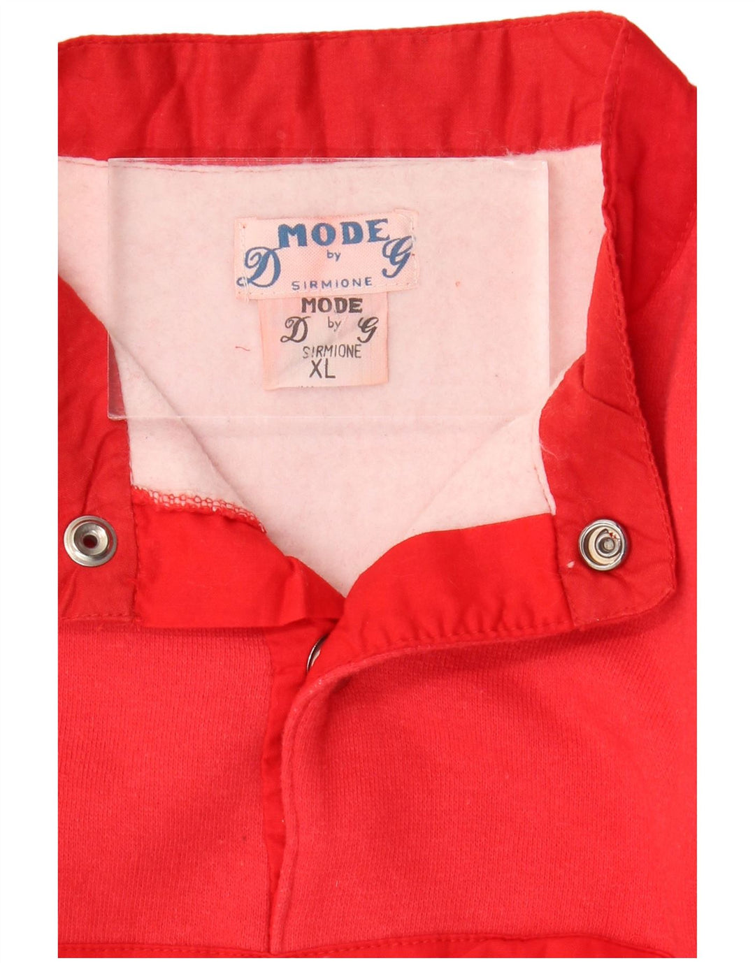 VINTAGE Mujer Botón Cuello Sudadera Jumper UK 18 XL Algodón Rojo