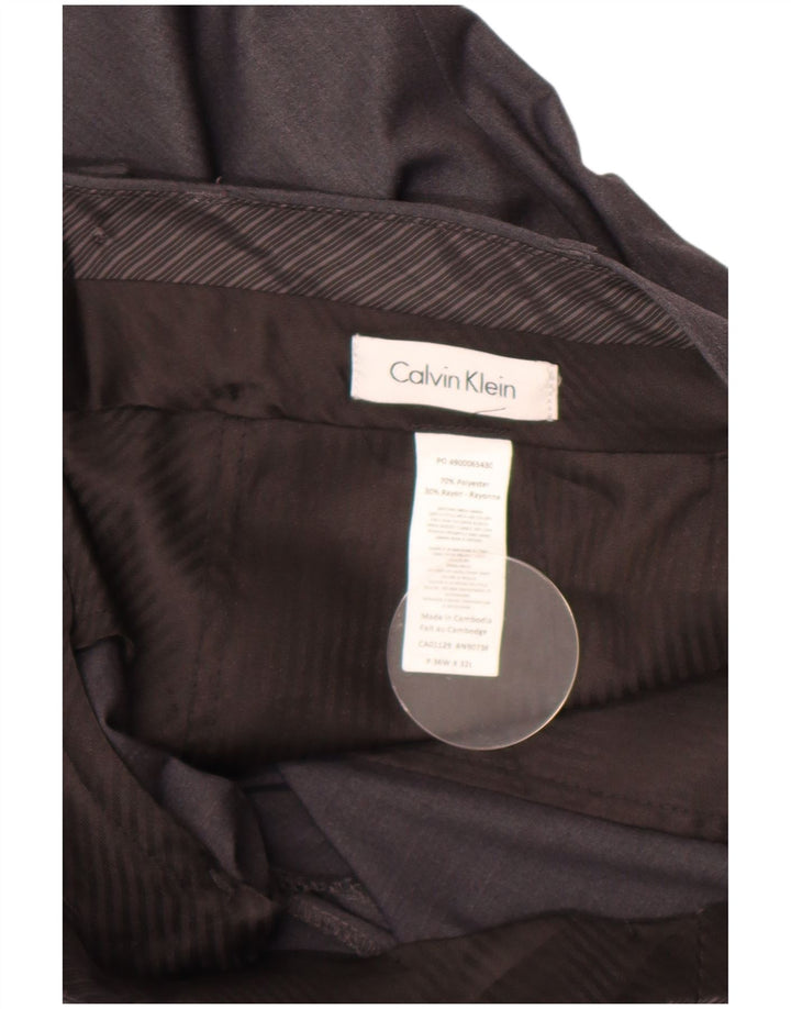 Pantalón de traje recto Calvin Klein para hombre W36 L32 Poliéster gris